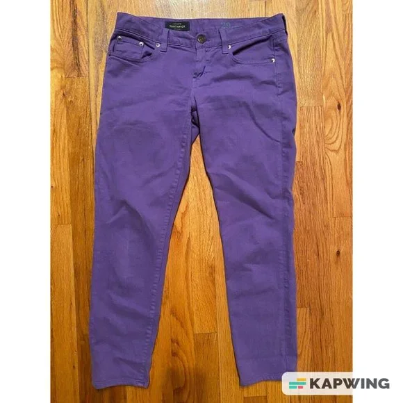 Crew Toothpick 29 Ankle Purple Women's Pants Waist: 30